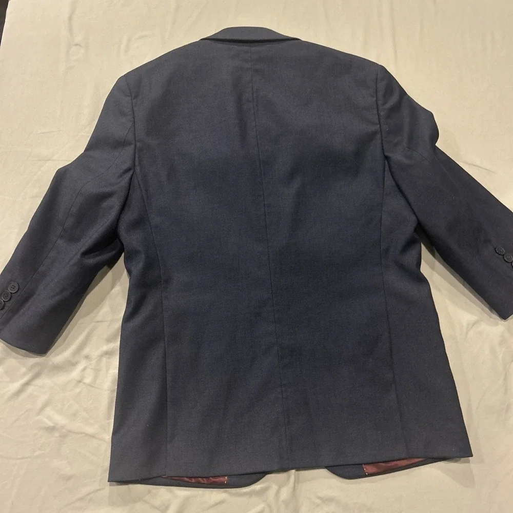 Joseph Abboud Blazer Jacket Kids Size 10 Blue Red Liner 2 Button Polyester Blend - Picture 6 of 10